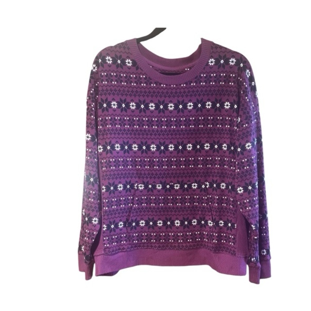 Cuddl Duds Long‎ Sleeve Patterned Loungewear Sweater